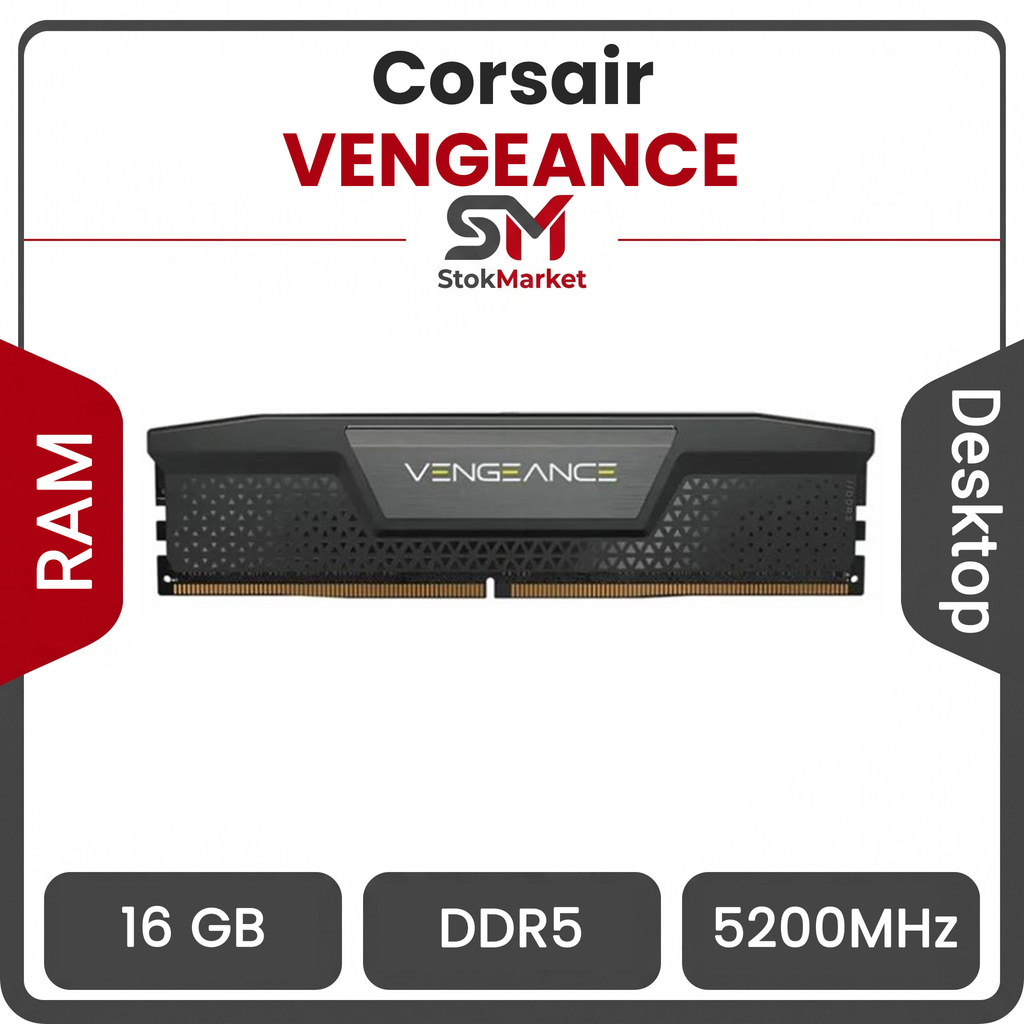 5ddfd372-9dab-4c6b-84c1-f13007cb8 رم تک کانال کورسیر VENGEANCE 16GB 5200MHz CL40 DDR5 - تصویر 1