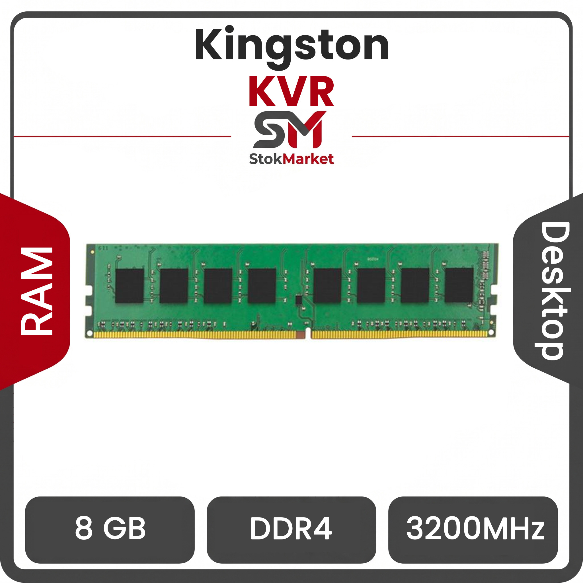 7ad72a95-2cb0-4cc7-af350-013739d34 رم کامپیوتر DDR4 تک کاناله 3200 مگاهرتز CL22 کینگستون مدل KVR ظرفیت 8 گیگابایت - تصویر 1