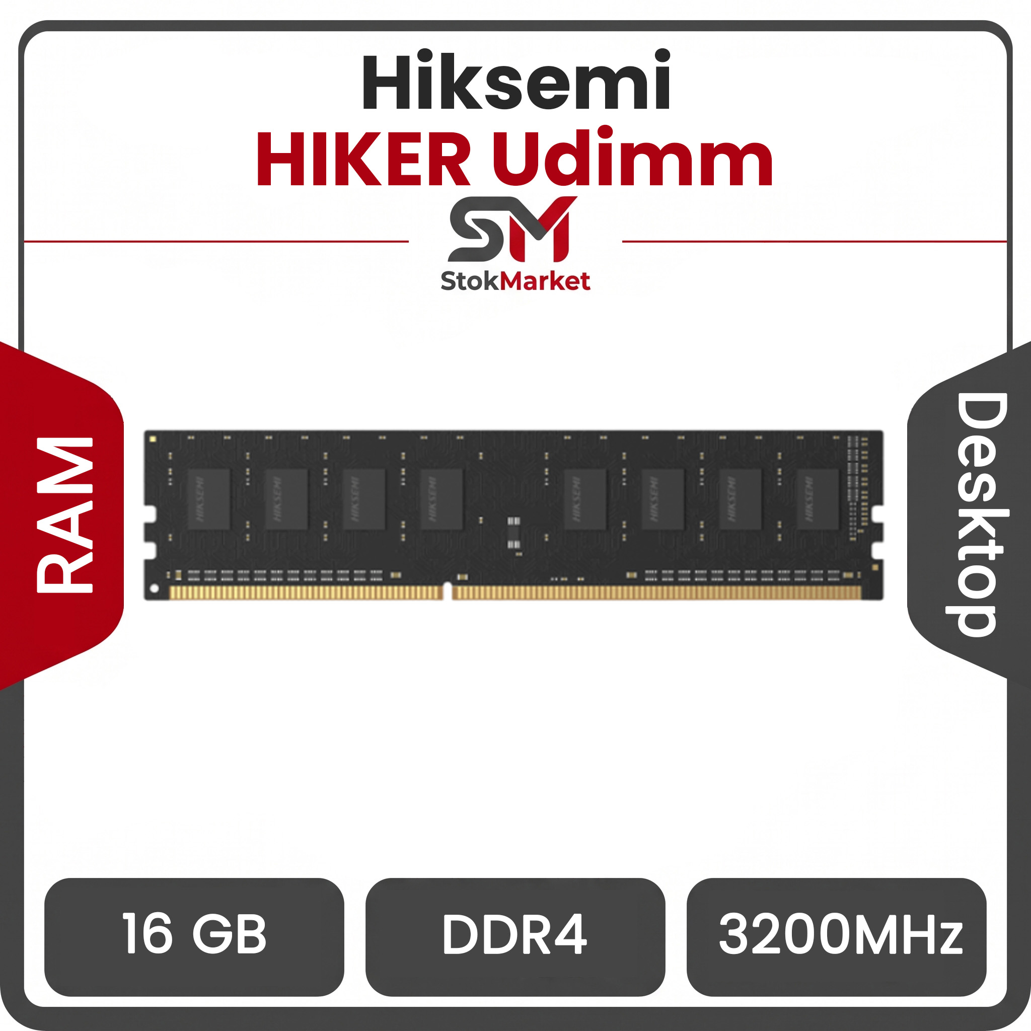 8825c044-b046-4247-b48c-43f7992 رم کامپیوتر DDR4 تک کاناله 3200 مگاهرتز هایک سمی HIKER Udimm ظرفیت 16 گیگابایت - تصویر 1