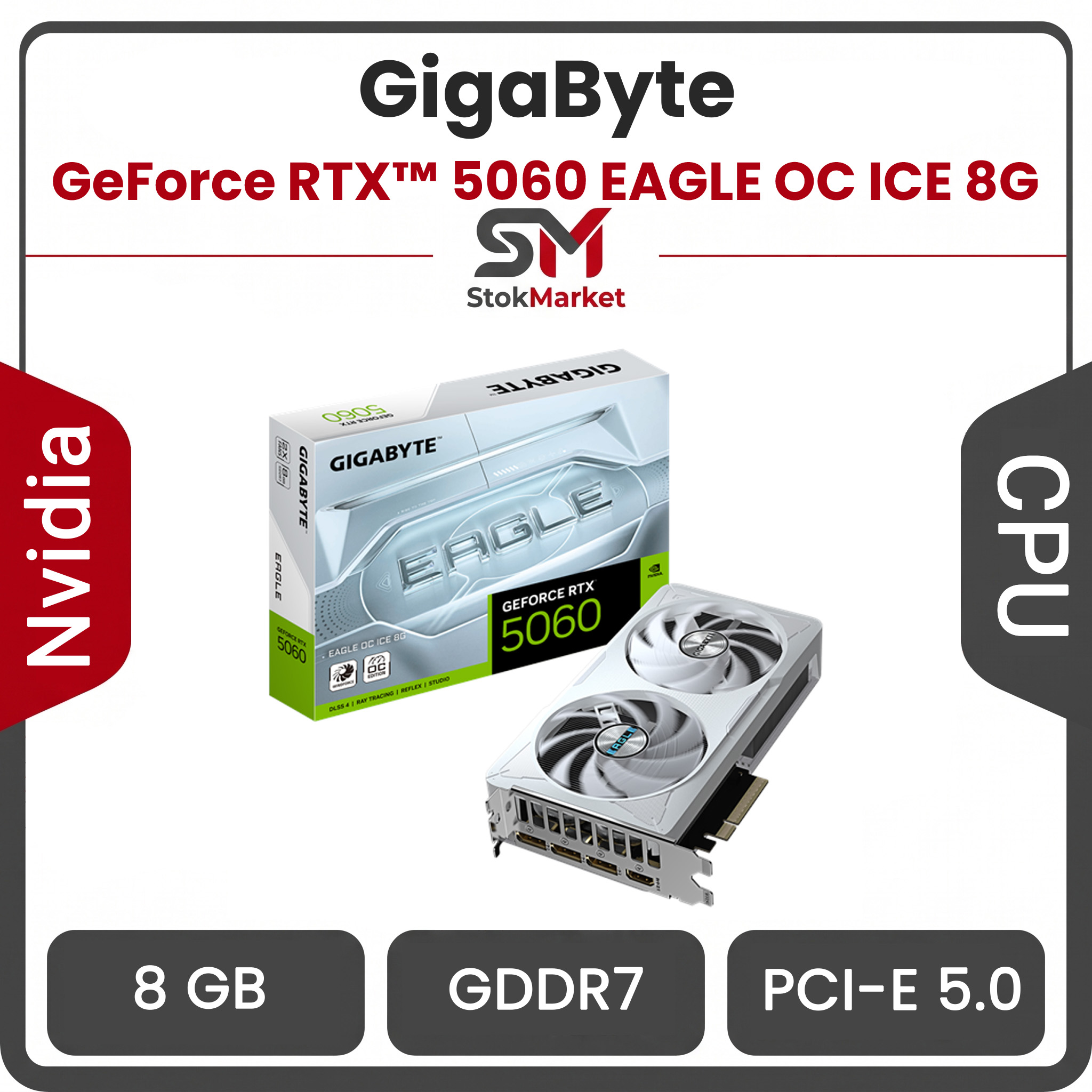 Graphics Card کارت گرافیک گیگابایت مدل GeForce RTX™ 5060 EAGLE OC ICE 8G - تصویر 1